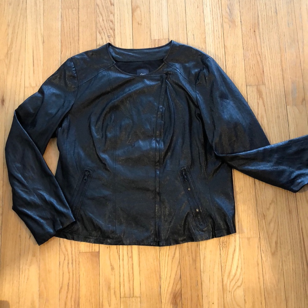 Gap XL Soft Black Pleather jacket